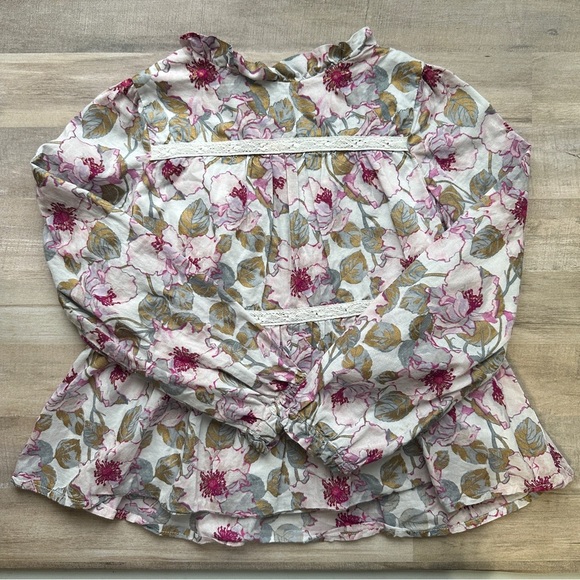 Janie and Jack Other - Janie and Jack Long Sleeve Top Shirt 6 Floral Pink White Ruffle